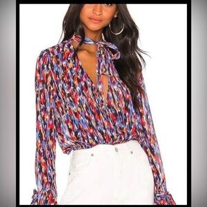 House of Harlow 1960 x Revolve Joli Abstract Blouse Size Small NWT